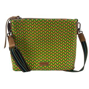 Consuela Sunny Downtown Crossbody Purse Bag Neon Woven Chevron Geometric Boho
